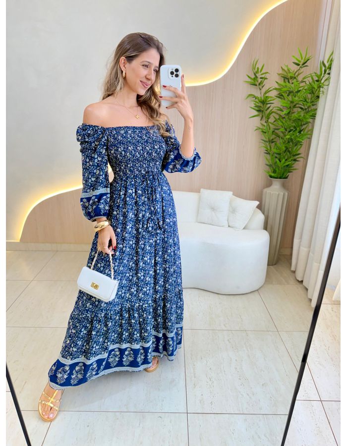 VESTIDO MIDI FERNANDA AZU... - MOOD STORE
