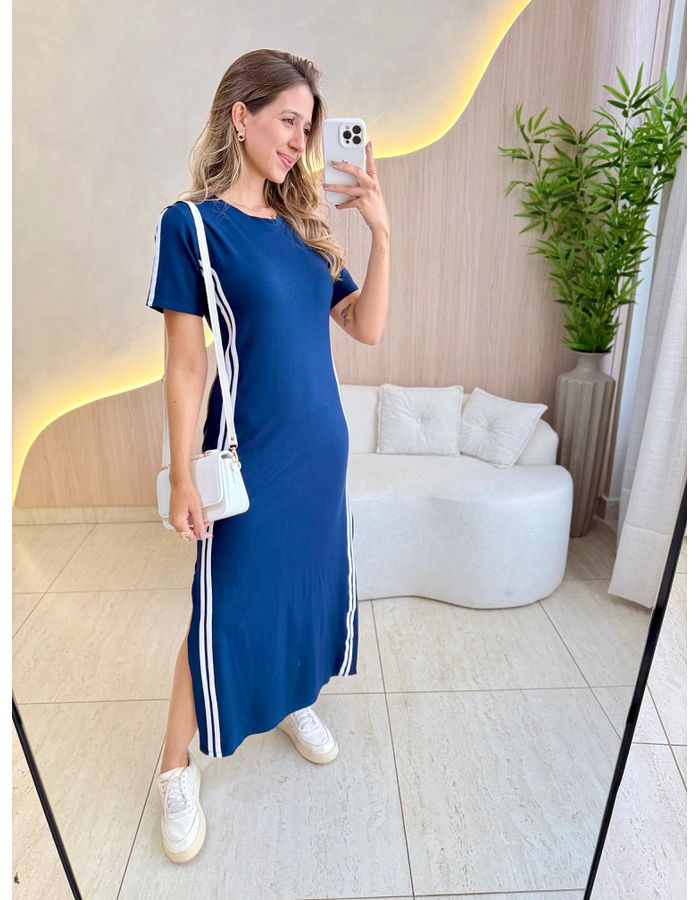 VESTIDO MIDI HELENA AZUL ... - MOOD STORE