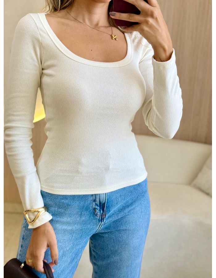 BLUSA CANELADA BIA OFF - MOOD STORE
