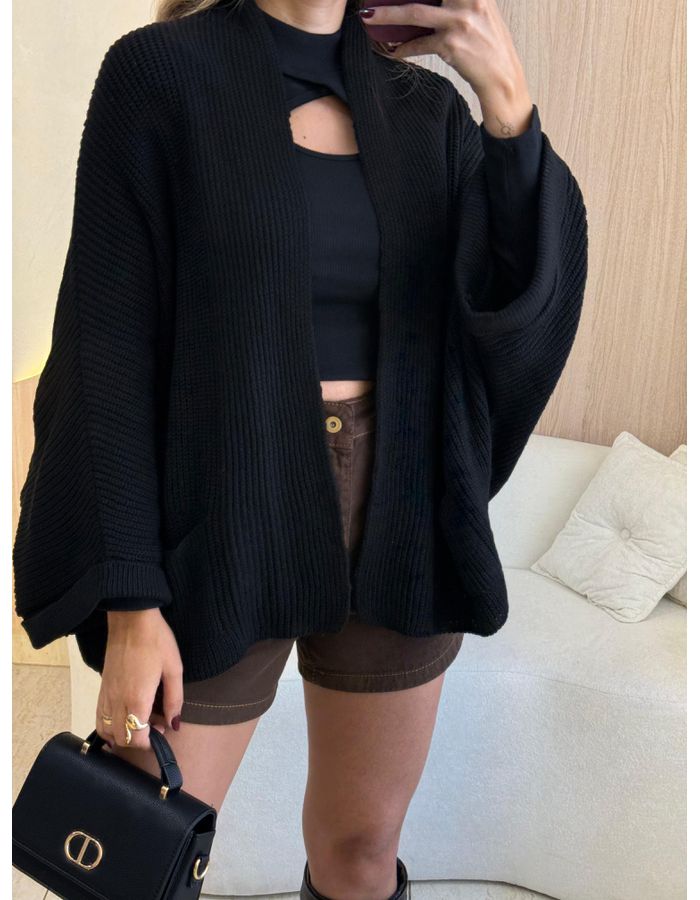 BLUSA CARDIGAN DAIA PRETO - MOOD STORE