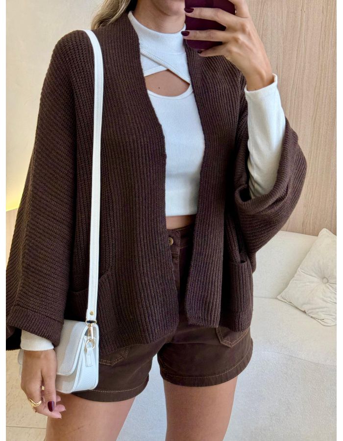 BLUSA CARDIGAN DAIA MARRO - MOOD STORE