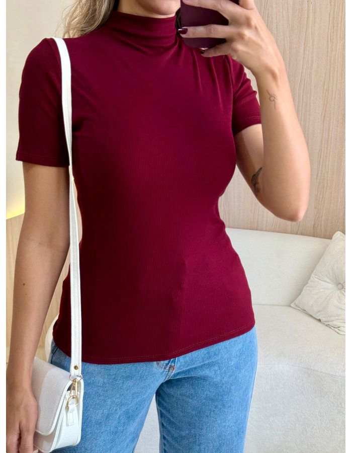 BLUSA CANELADA GOLA ALTA ... - MOOD STORE