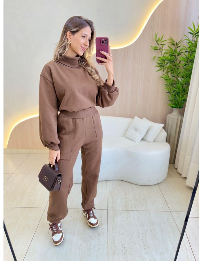 CONJUNTO MOLETOM YARA CAF... - MOOD STORE