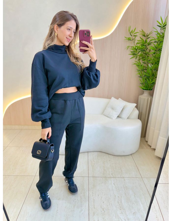 CONJUNTO MOLETOM YARA PRE... - MOOD STORE