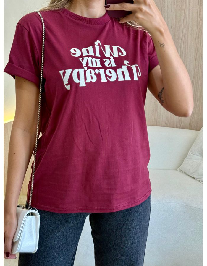 T-SHIRT WINE MARSALA - MOOD STORE