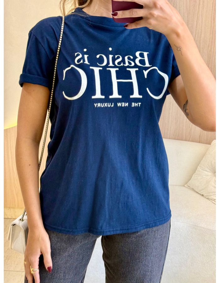 T-SHIRT BASIC AZUL MARINH - MOOD STORE