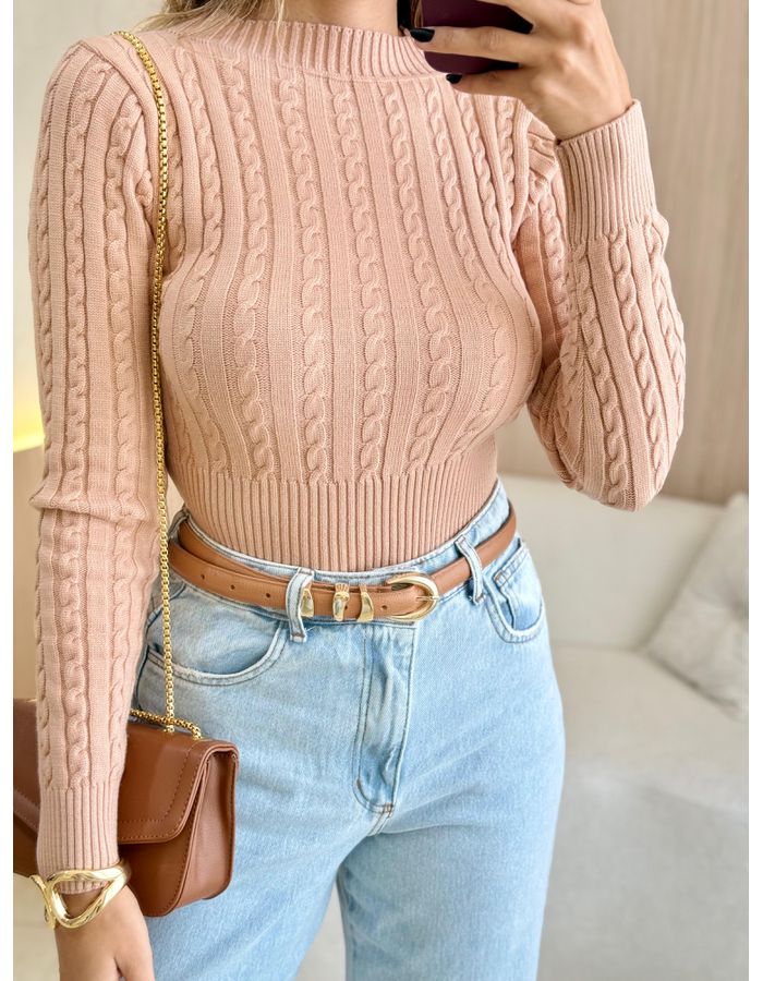BLUSA CROPPED DRIKA NUDE - MOOD STORE