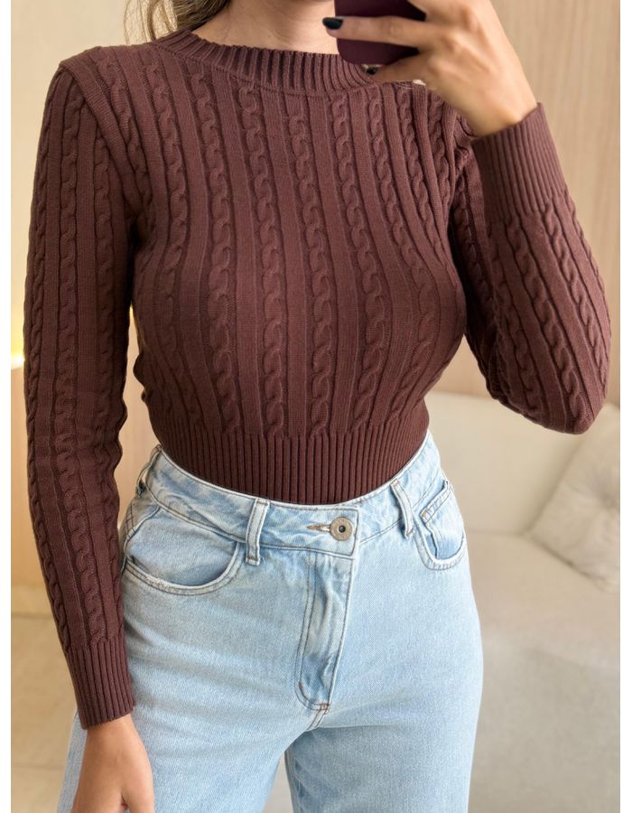 BLUSA CROPPED DRIKA MARRO - MOOD STORE