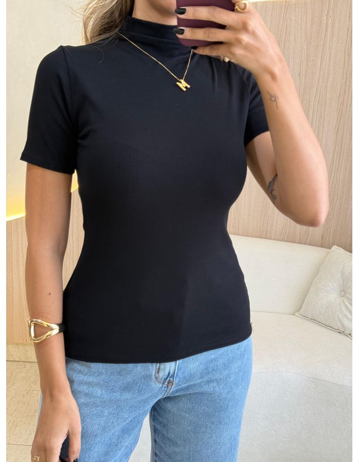 BLUSA CANELADA GOLA ALTA ... - MOOD STORE