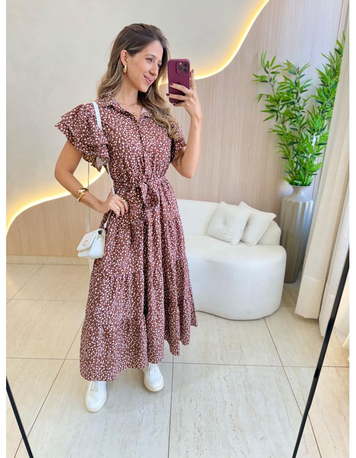 VESTIDO MIDI KALITA MARRO - MOOD STORE
