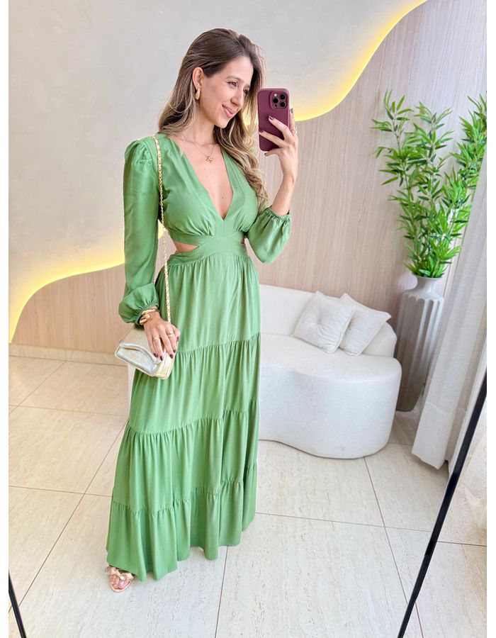 VESTIDO LONGO MARINA VERD - MOOD STORE