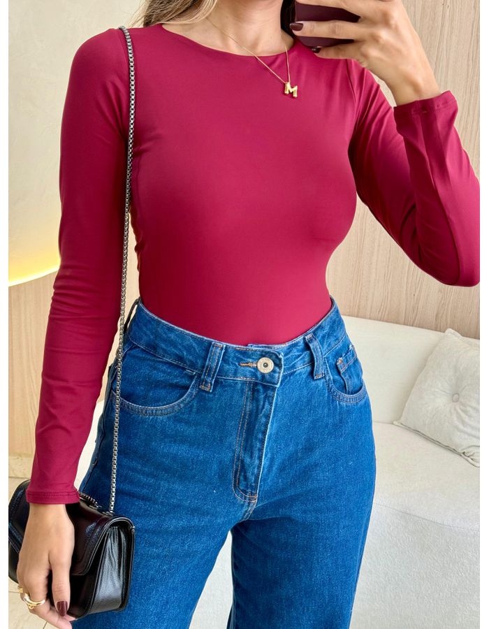 BLUSA BODY POLY MARSALA - MOOD STORE