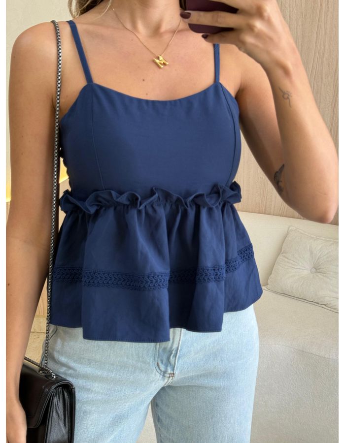 BLUSA CAMILA AZUL MARINHO - MOOD STORE