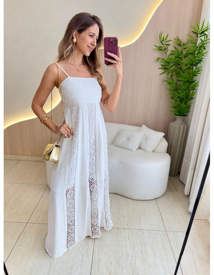 VESTIDO MIDI MILA OFF - MOOD STORE