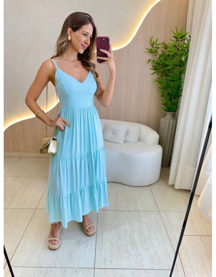 VESTIDO MIDI VIRGINIA AZU - MOOD STORE