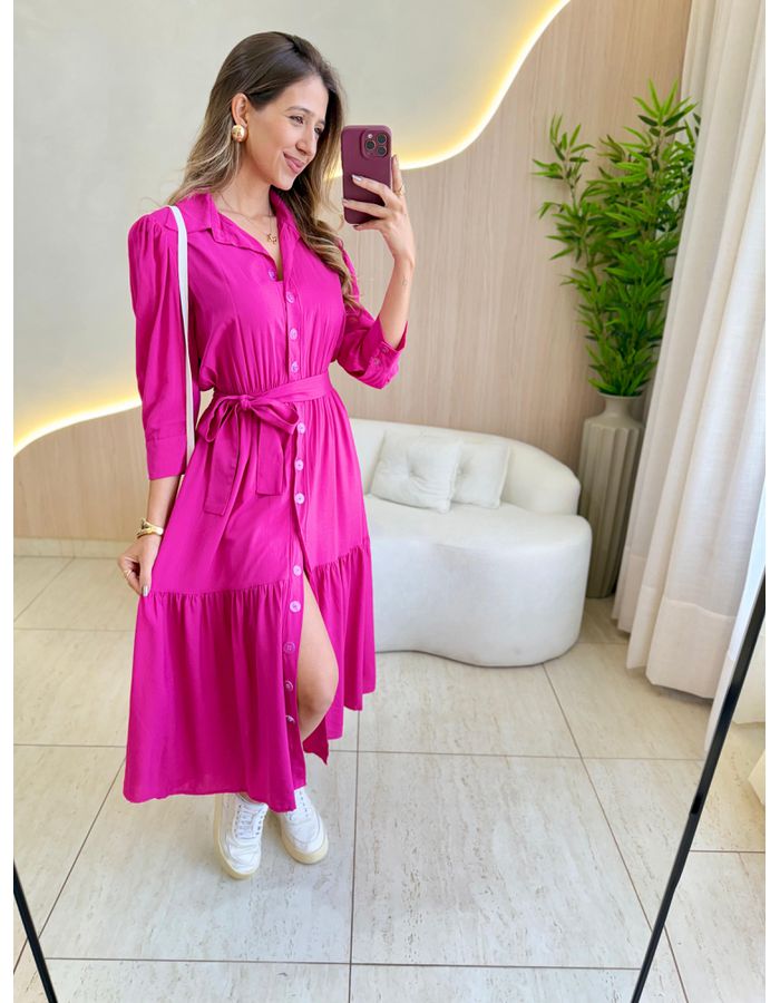 VESTIDO MIDI FLORA PINK - MOOD STORE