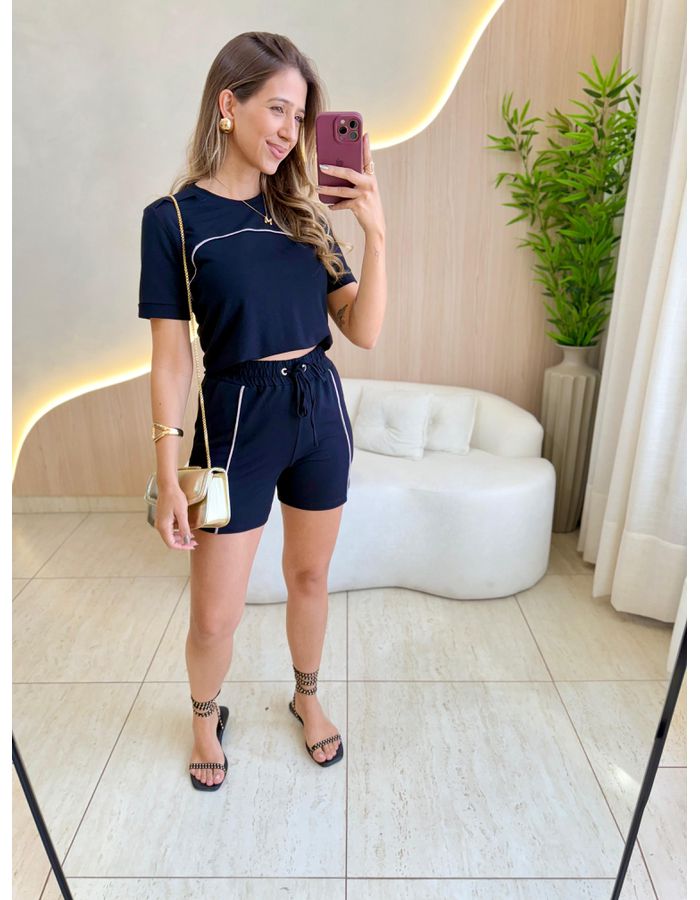 CONJUNTO SHORT KEILA PRET - MOOD STORE