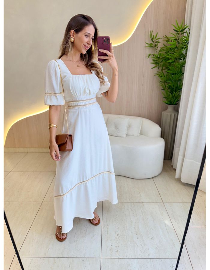 VESTIDO MIDI ELISA OFF - MOOD STORE