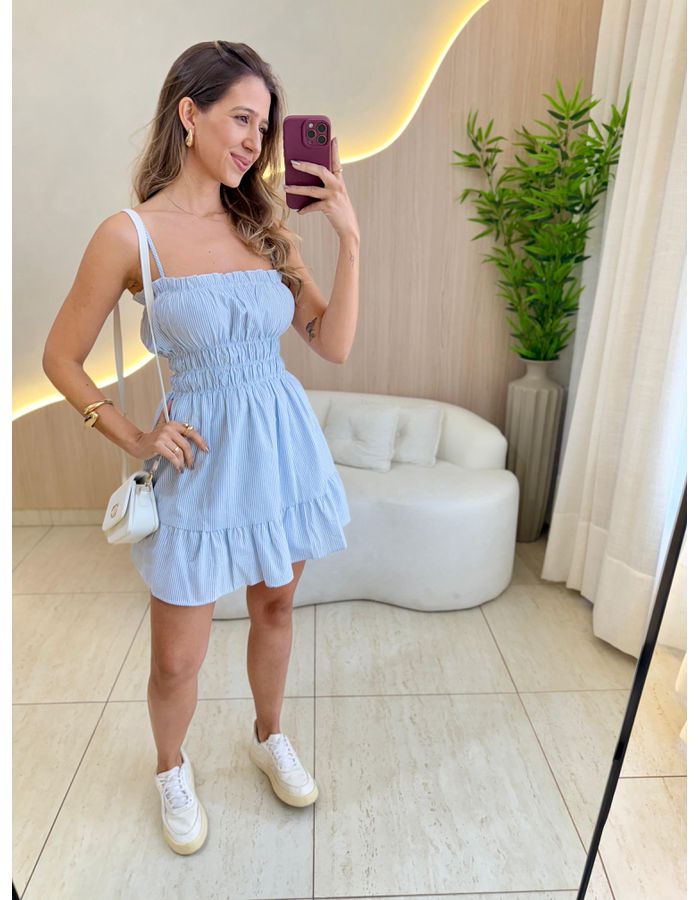 VESTIDO CURTO PATI AZUL - MOOD STORE