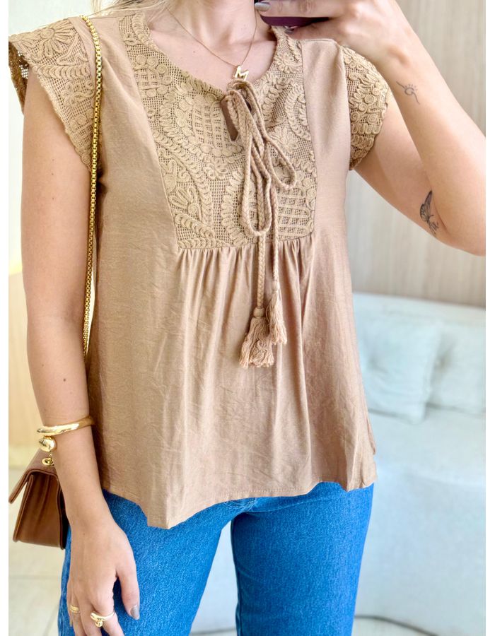 BLUSA MANGA CURTA POLIANA... - MOOD STORE