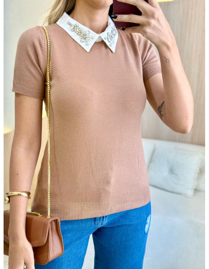 BLUSA MANGA CURTA PEDRARI... - MOOD STORE