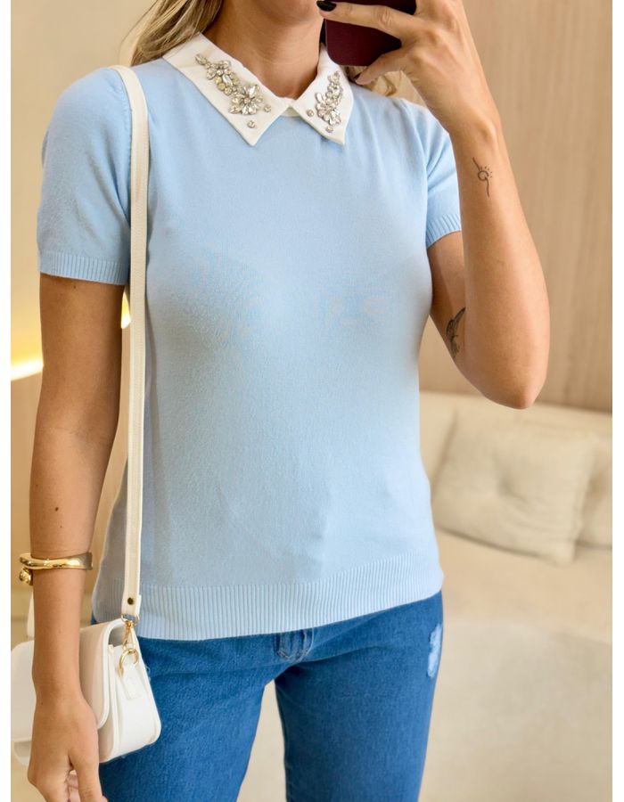 BLUSA MANGA CURTA PEDRARI... - MOOD STORE