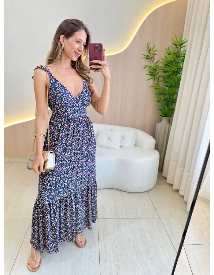 VESTIDO MIDI JAQUE AZUL F... - MOOD STORE