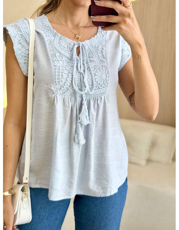 BLUSA MANGA CURTA POLIANA... - MOOD STORE