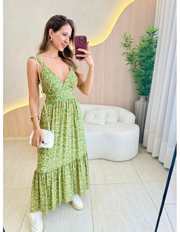 VESTIDO MIDI JAQUE VERDE ... - MOOD STORE