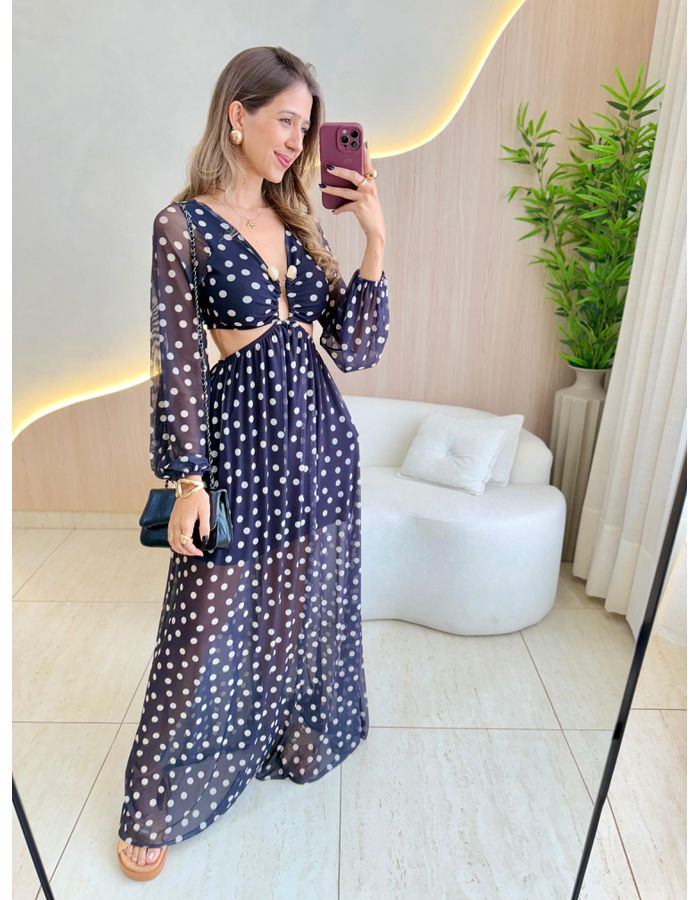 VESTIDO LONGO RUBIA PRET - MOOD STORE