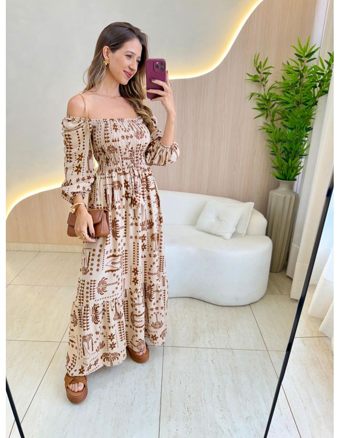 VESTIDO MIDI FERNANDA NUD... - MOOD STORE