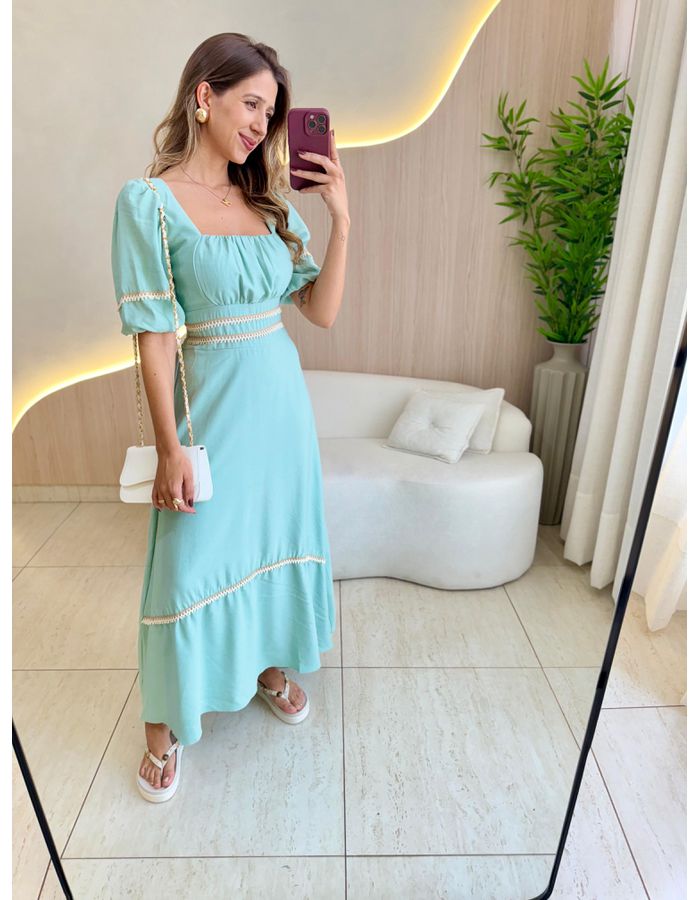 VESTIDO MIDI ELISA VERDE ... - MOOD STORE