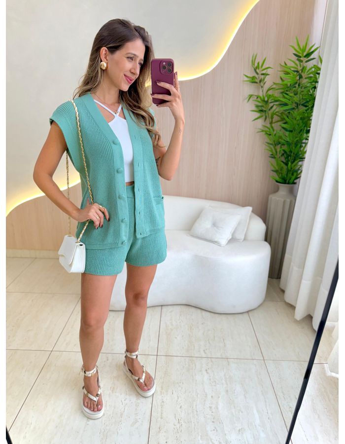 CONJUNTO SHORT DAISY VERD... - MOOD STORE