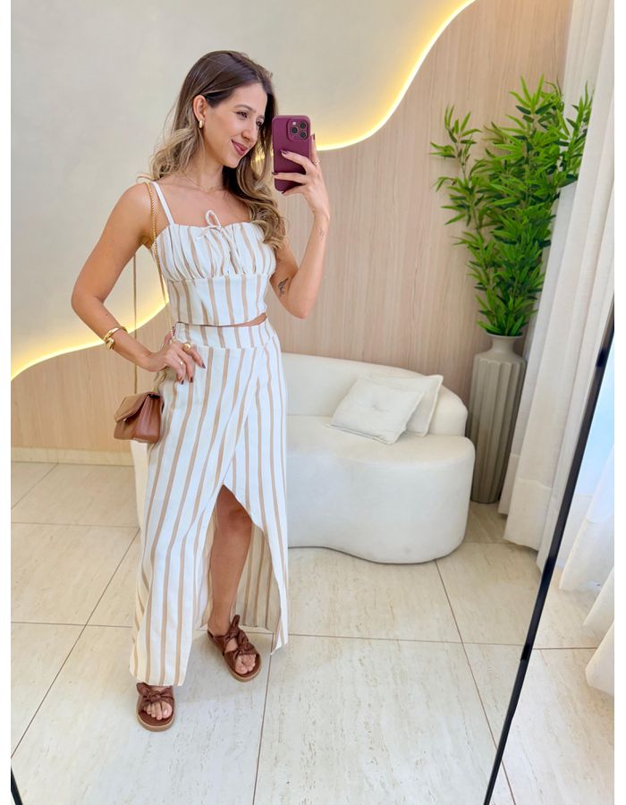 CONJUNTO SAIA MAITE NUDE - MOOD STORE