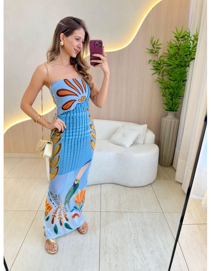 VESTIDO LONGO ELIS AZUL/A... - MOOD STORE