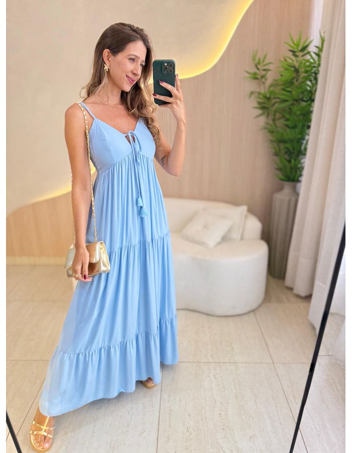 VESTIDO LONGO LAURA AZUL - MOOD STORE