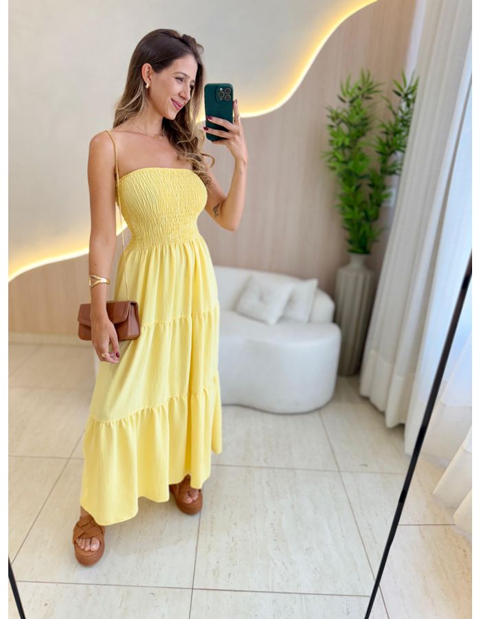 VESTIDO MIDI ÁGATA AMAREL... - MOOD STORE