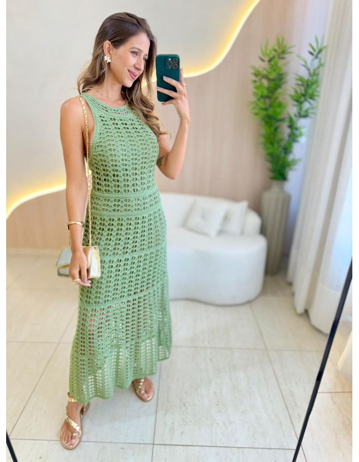 VESTIDO MIDI YARA VERDE - MOOD STORE