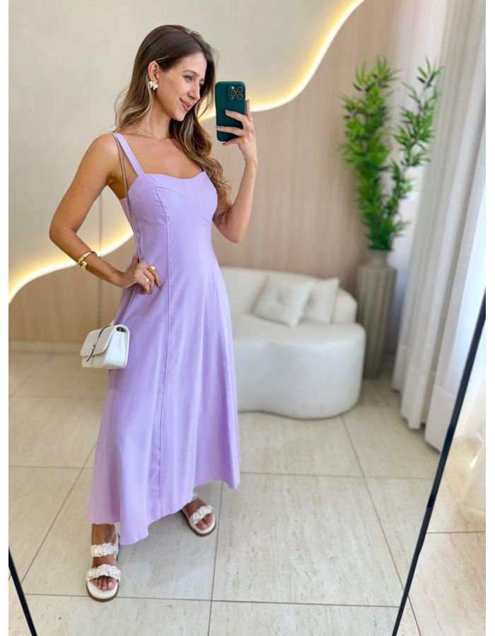 VESTIDO MIDI ANA CLARA LA... - MOOD STORE