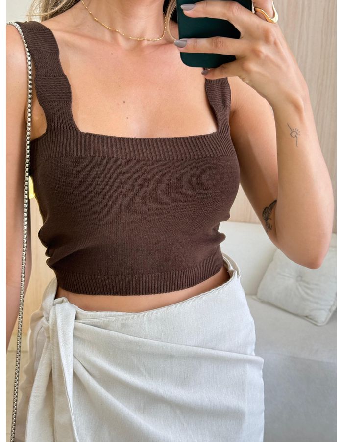 CROPPED FAIXA ALÇA TRICOT... - MOOD STORE
