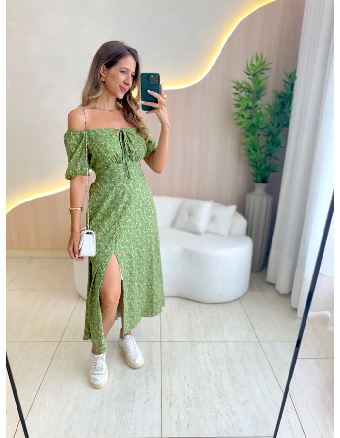 VESTIDO MIDI VIOLETA VERD... - MOOD STORE