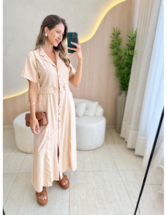 VESTIDO LONGO DIANA NUDE - MOOD STORE