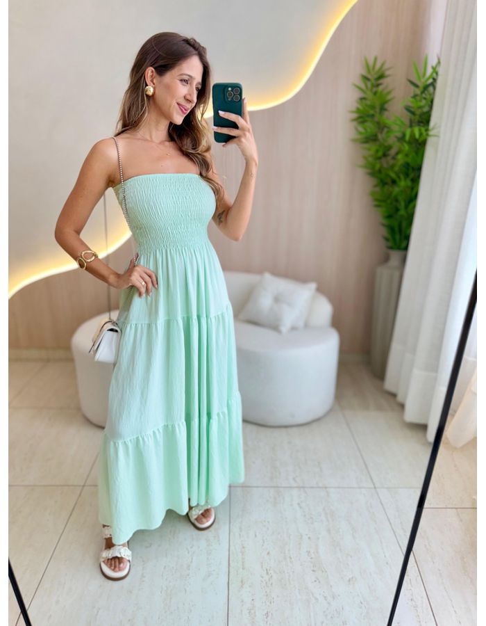 VESTIDO MIDI AYLA VERDE - MOOD STORE