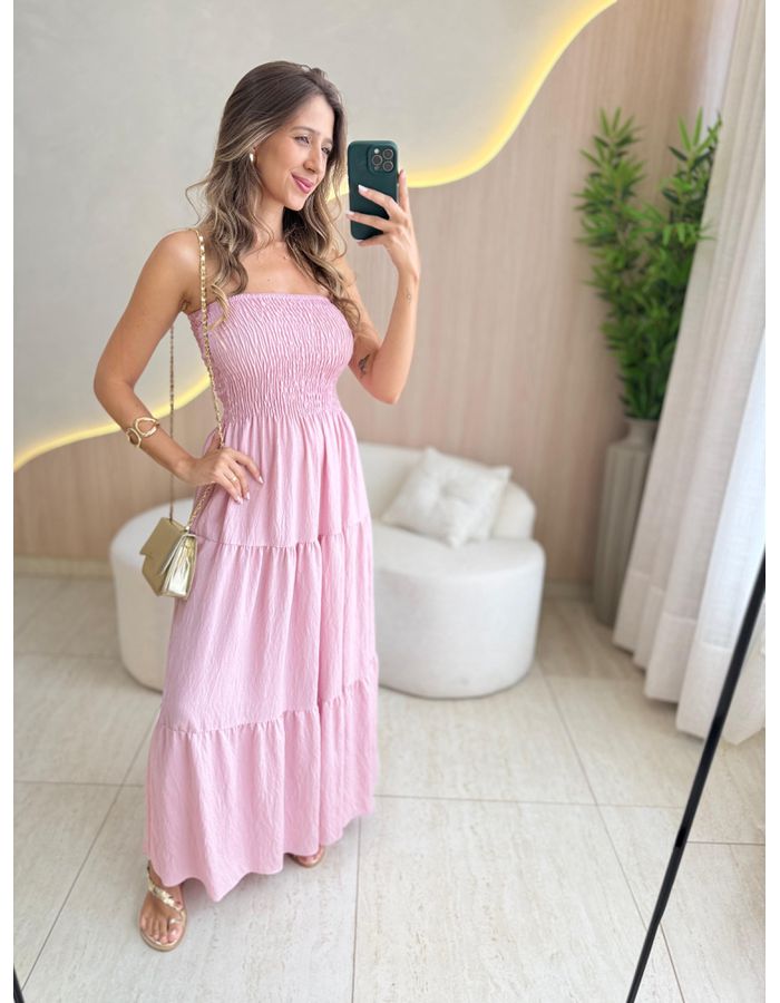 VESTIDO MIDI AYLA ROSA - MOOD STORE
