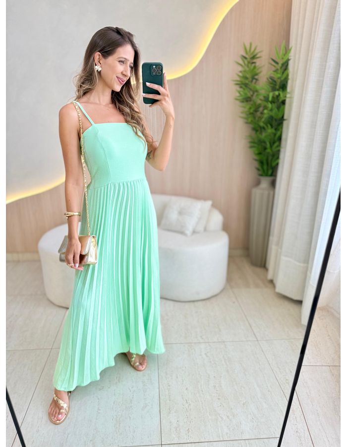 VESTIDO MIDI GEISA VERDE - MOOD STORE