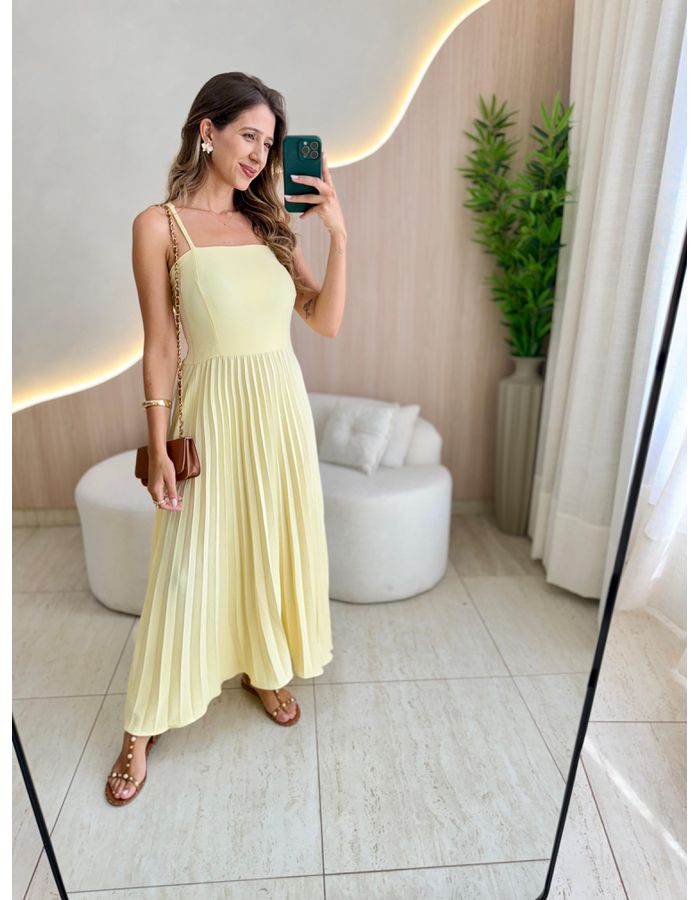 VESTIDO MIDI GEISA AMAREL - MOOD STORE