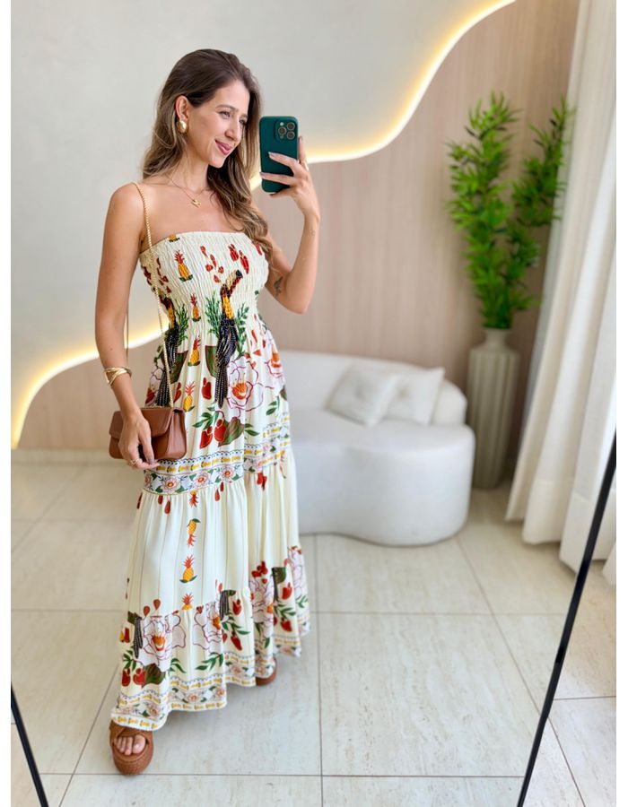 VESTIDO MIDI JASMIN OFF - MOOD STORE