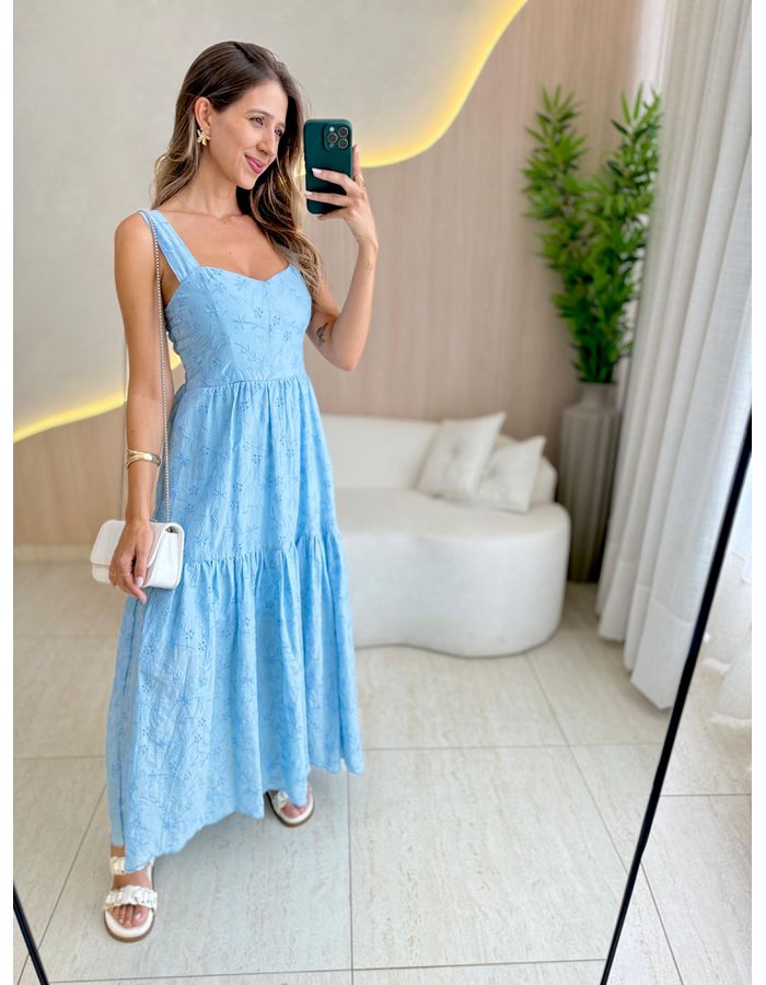 VESTIDO MIDI CHARLOTE AZU... - MOOD STORE