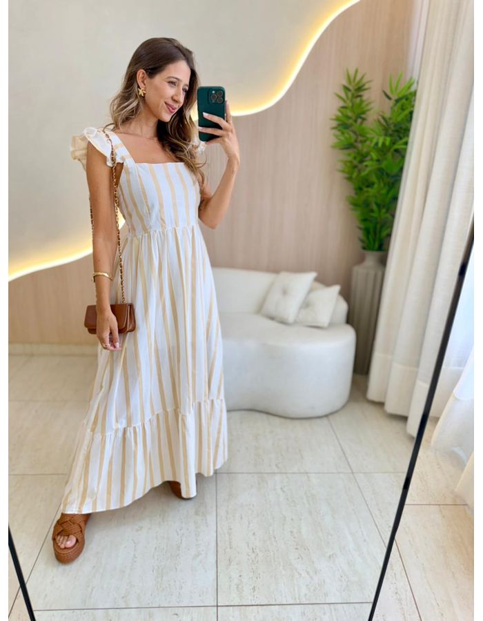 VESTIDO MIDI MIRELA NUDE - MOOD STORE