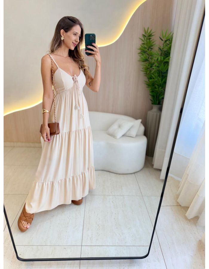VESTIDO LONGO LAURA NUDE - MOOD STORE